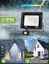 VIIIVA 30W Outdoor Security Light Motion Sensor PIR Flood Light IP66 view 6