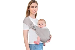 Baby Sling Carrier,Baby Carrier Newborn to Toddler,Toddler Carrier,Portable Lightweight & Spreadable Shoulder Straps (Light G