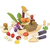 Tender Leaf Toys - Wild Wood Foraging Trug - Wood Nature Play Set with 15 Pretend Forest Finds - Includes Pocket Knife, Trowel, Recipe Leaflet - Encourages Imaginative Play, Sparks Curiosity - Age 3+