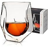 Viski Aerating Whiskey Tumbler, Whiskey Tasting Glass, Double Walled Snifter, Specialty Bourbon Tumbler, Clear Glass, Dishwasher Safe, 6 Oz, Set of 1