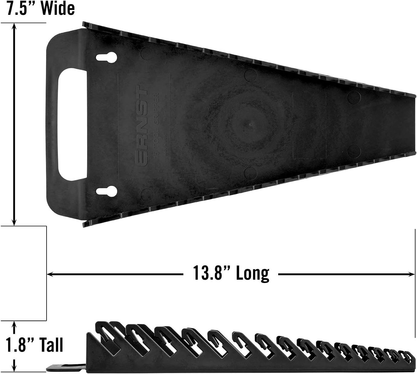 Ernst Manufacturing Gripper Wrench Organizer, 15 Tool, Black - Tool Trays - 