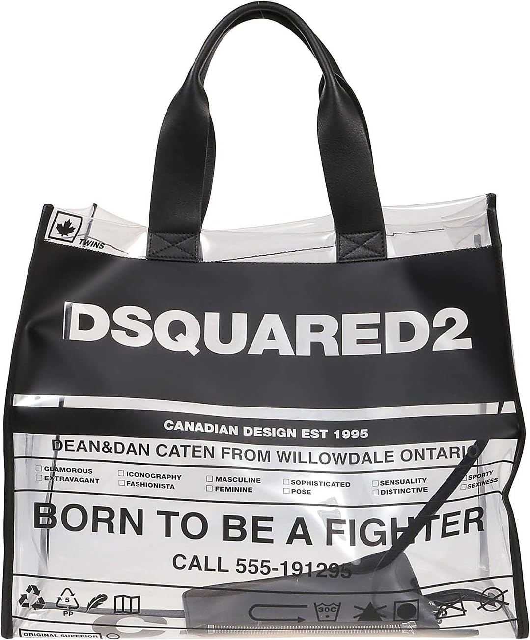 DSQUARED2 Transparent printed shopper