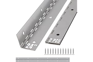 ALBO 24 Inch Silver Heavy Duty Piano Hinge Continuous Stainless Steel 304 (2-Pack), Surface Mount Cabinet Hinges Silver 24"x2" for Server Rack, Display Case, Workshop Bench & Storage, Commercial