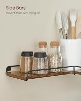 VASAGLE Floating Shelves Set of 2 L-Shaped Corner Shelves Rustic Brown Black view 6