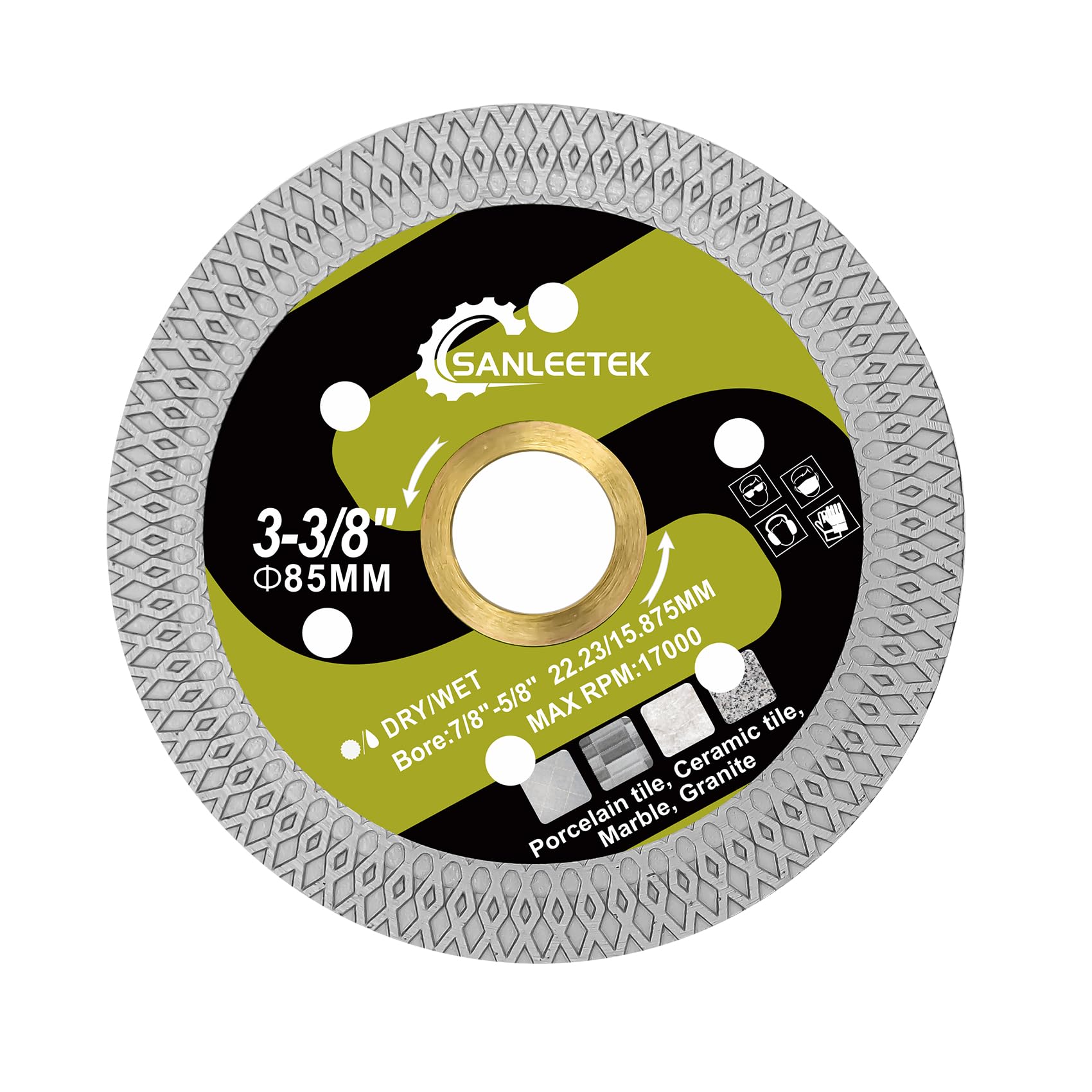 Diamond Cutting and Grinding Discs 85mm - X Mesh Disc Cutter Diamond Blade for Ceramic Tile Porcelain Marble Granite Artificial Stone SANLEETEK