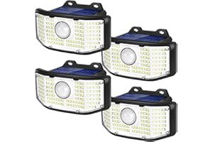 TWINSLUXES Solar Outdoor Lights - 3 Modes, Motion Sensor, 270 Wide Angle, IP65 Rated, Suitable for Front Door, Yard, Garage, Deck - 4 Pack