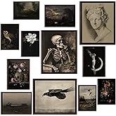 TRAMIN Dark Academia Room Decor - Gothic Home Decor, Moody Halloween Decor, Creepy Posters Goth Art Prints, Dark Academia Aesthetic Pictures (UNFRAMED)