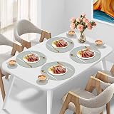 Homcomodar Round Woven Placemats with Coasters Set of 4 Grey 34cm view 6