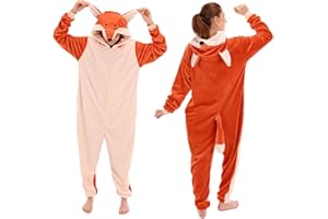 COSUSKET Snug Fit Unisex Adult Onesie Pajamas, Flannel Cosplay Animal One Piece Halloween Costume Sleepwear Homewear