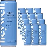 Heywell Sparkling Adaptogenic Water Calm and Restore, Blackberry Ginger Flavor 12 Fluid Ounce (Pack of 12) - Non Caffeinated, Organic, Non GMO, Vegan, Gluten Free, Dairy Free