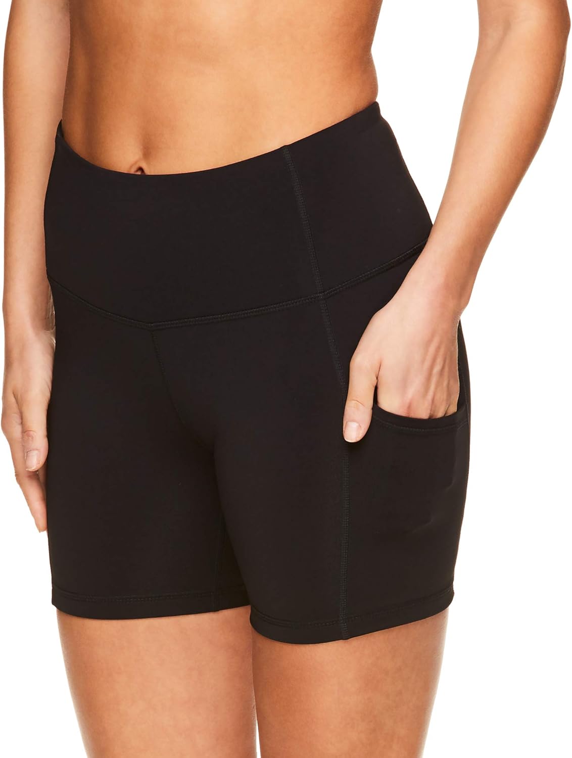 Reebok Women's Compression Running Shorts - High Waisted Performance Workout Short : Clothing