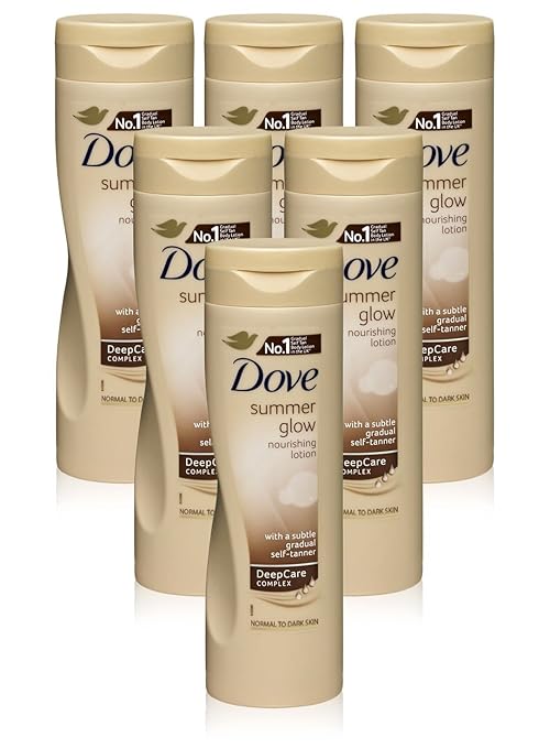 6x Dove Sommer Glow Body Lotion für normale bis dunkle Haut 250ml