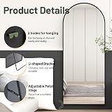 Beauty4U Full Length Mirror 180x80cm Arched Top Black Aluminum Frame view 3