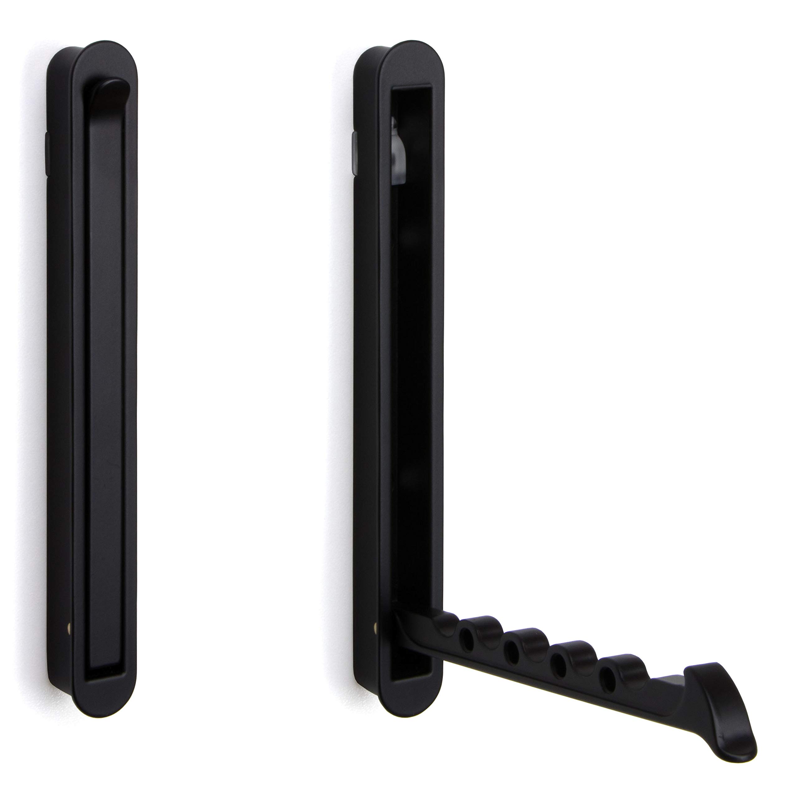 Gedotec Fold Up Wall Hooks | Slip-Free Coat Rack with 22 lbs. Weight Capacity | MITAL Black | Foldable & Wall Mounted Rack for Hanging | Hat & Towel Organizer | 140 x 16/128 mm | 1 Piece