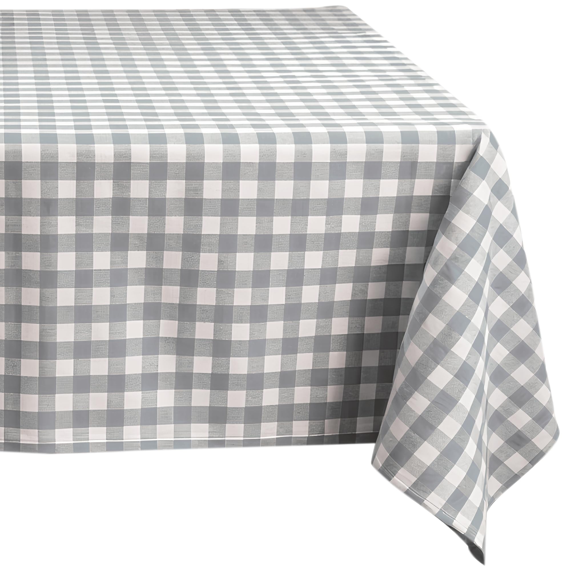 Comart, Square Tablecloth 100% Polyester Stain Resistant Table Cover for Kitchen Table Grey Rectangular 132 x 178 cm