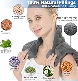 Aroma Season Heated Neck and Shoulder Wrap 2.65LB Natural Fillings Grey view 2