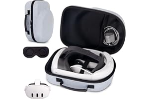 wonlince Hard Carrying Case for Meta Quest 3，Compatible Meta Quest 3 accessory with ELITE headband, touch controller and other accessories，Stylish design for traveling，Grey