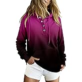 VIEACTIVEWEAR Hoodie for Women Tie Dye Sweatshirt Button Down Tops Casual Long Sleeve Oversize Pullover
