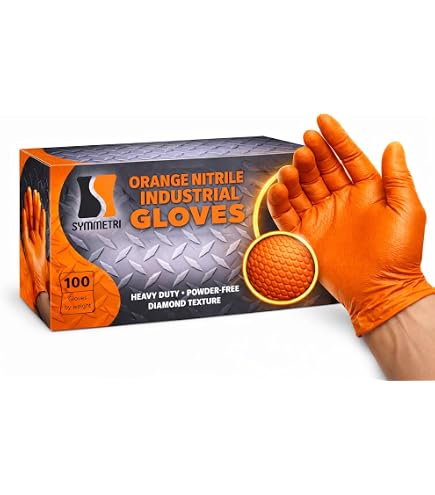 Eppco 8847 Tigerhåndtag Orange Nitril Handsker - XXXL (3XL) - Tekstureret håndtag - Kasse (80 stk