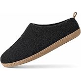 Haussimple Wool Indoor Slippers - Natural Organic Wool, Genuine Leather Sole, Handmade in Nepal - Cozy, Warm, Soft, Unisex Non-Slip House Shoes for Men & Women - Perfect for Winter Comfort (Black, US Footwear Size System, Adult, Women, Numeric, Medium, 7.5)