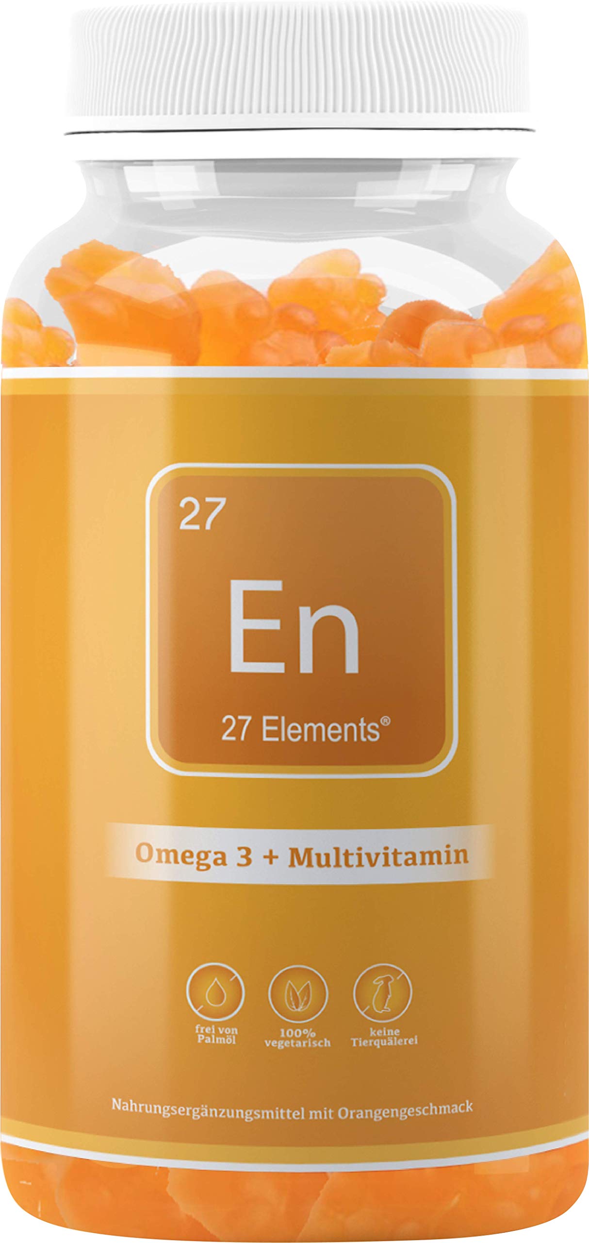 Omega 3 + MultiVitamin Gummies Natural Orange Chewable Gummy Supplement for Adults & Children