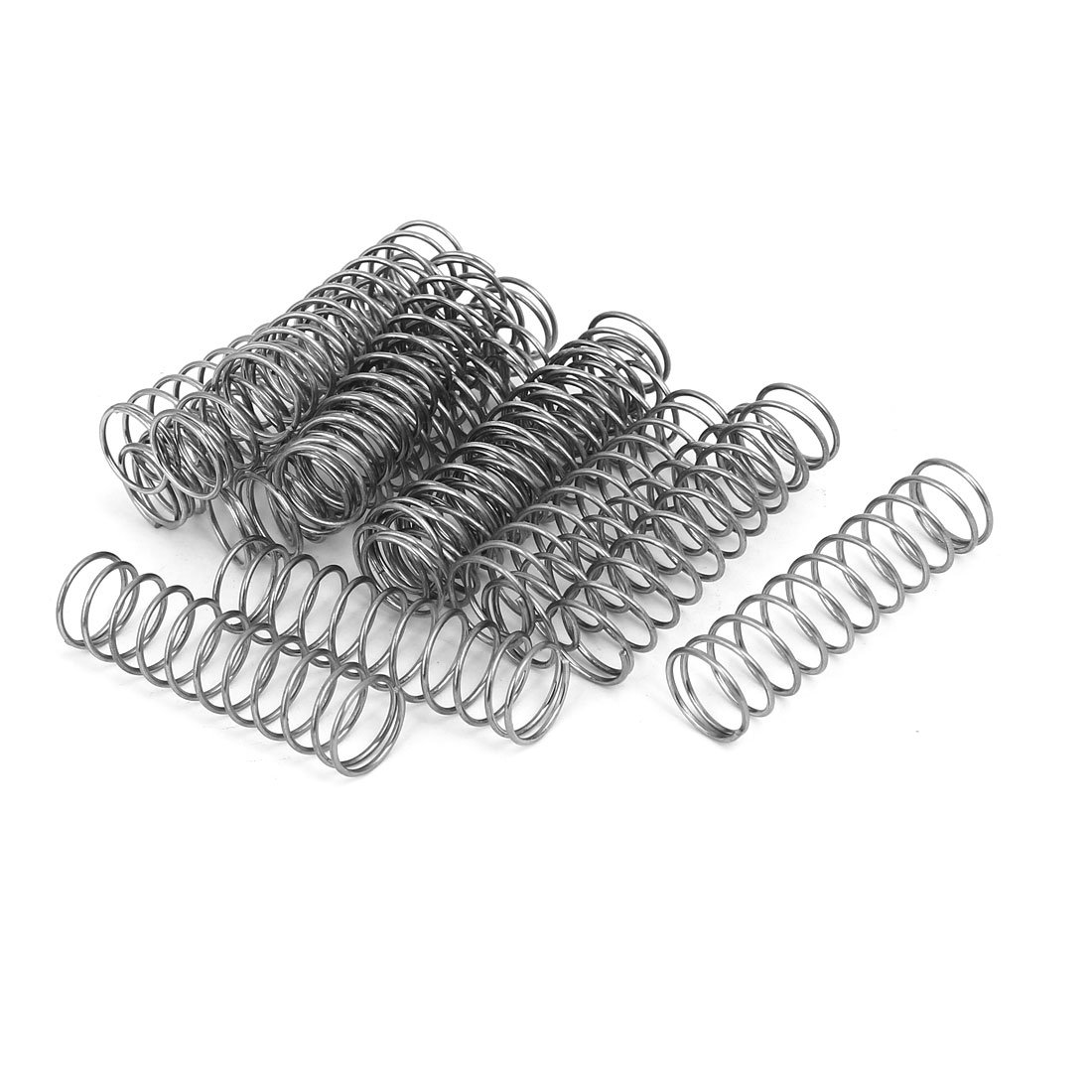sourcingmap Compression Spring,304 Stainless Steel,14mm OD,1mm Wire Size,50mm Free Length,Silver Tone,20Pcs
