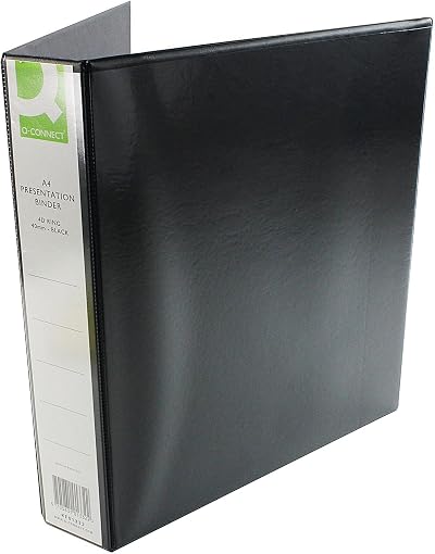 Q-Connect 40mm A4 Presentation 4D Ring Binder Black