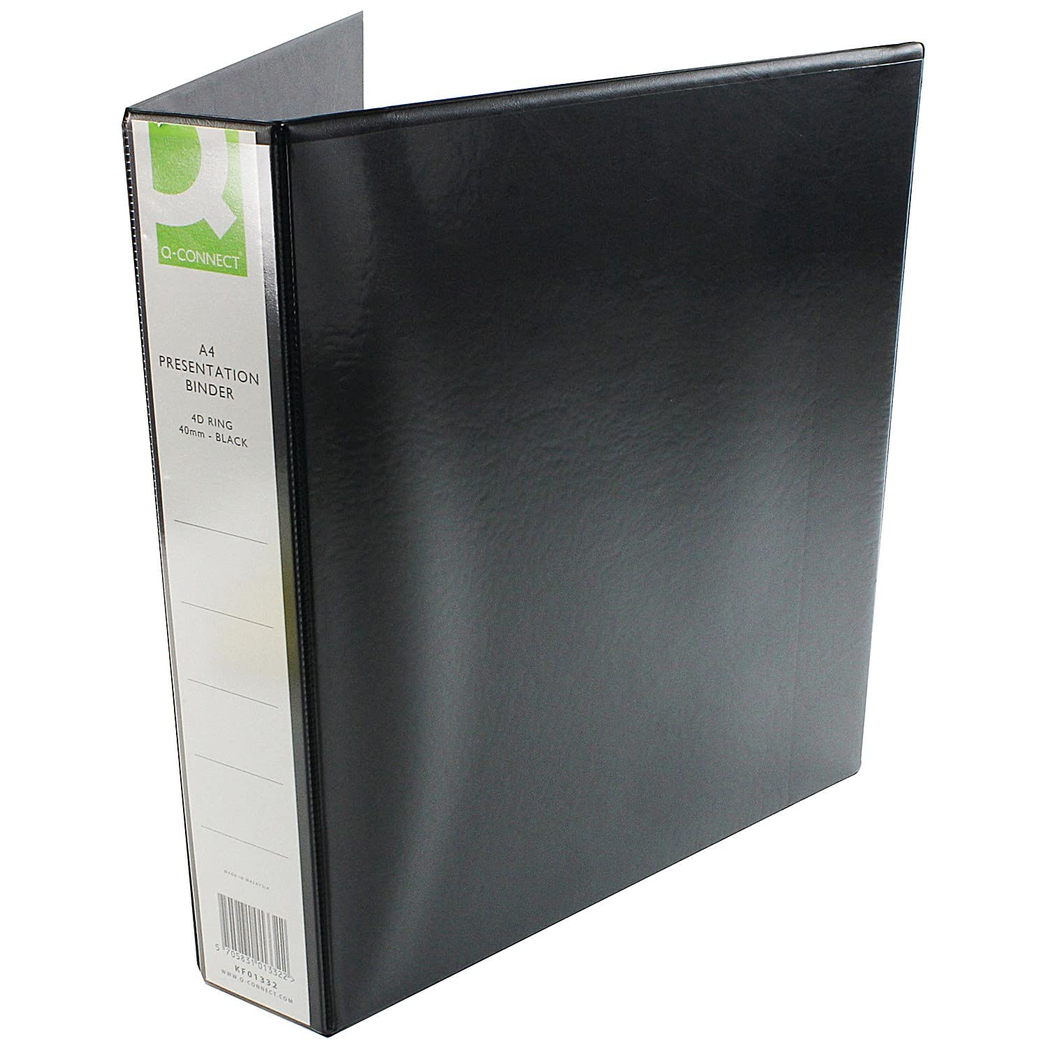 Q-Connect 40mm A4 Presentation 4d-Ring Binder - Black