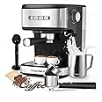 Empstorm Espresso Machine 20 Bar, 2 in 1 Espresso Maker with Milk Frother Steam Wand for Latte and Cappuccino, Powder and Capsule Portafilter, 50oz Removable Water Tank Coffee Machine for Home