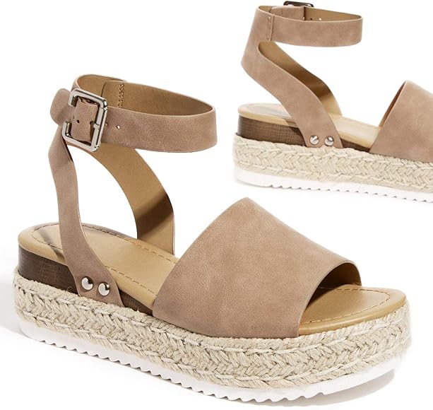 soda clip womens casual espadrilles trim flatform studded wedge