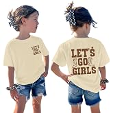 Deyaidy Girls Western Lets Go Girls Cowgirl Shirt Rodeo Country Cowboy Boots Shirts Kids Graphic Cotton Short Sleeve Tees