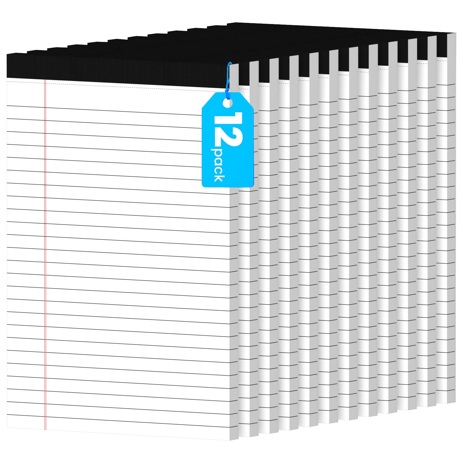 Photo 1 of 12 Pack Notepads 5x8, Small Legal Pads Narrow College Ruled, 30 Sheets/Pack, Perforated Notebook - White Note Pads for School, Memo, Note Taking, Teacher & Office Supplies, Writing Pads of Paper