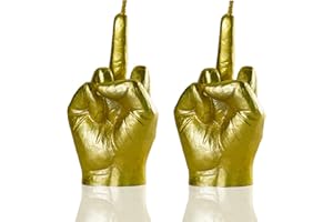 LPUSA 2 Pieces Middle Finger Candles Danish Pastel Room Aesthetic Aromatherapy Natural Soy Wax Decorative Candle for Bedroom Bathroom Wedding(Gold)