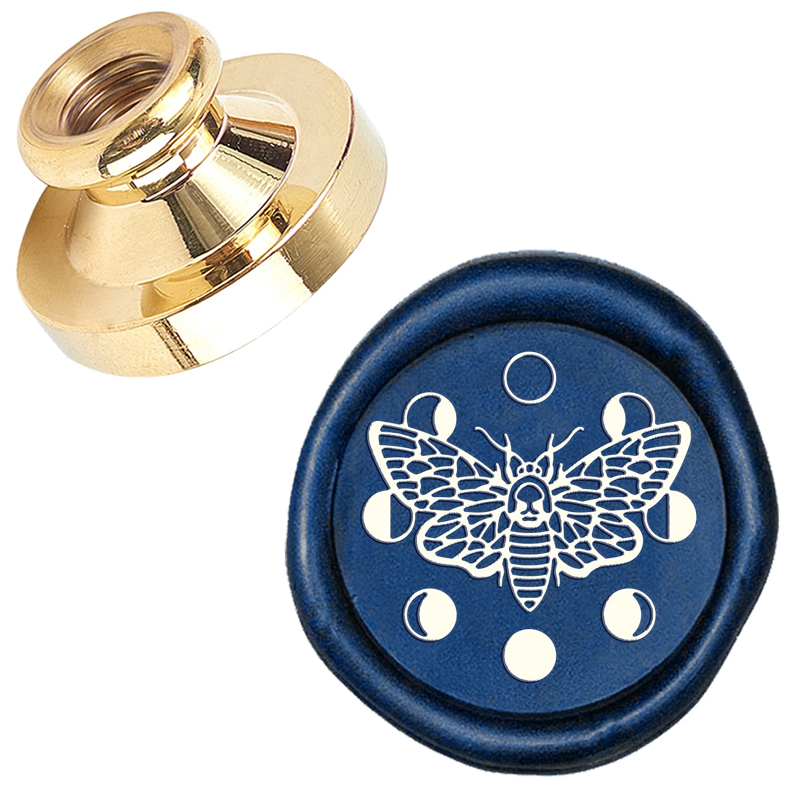 CRASPIRE Wax Seal Stamp Moth 25mm Vintage Sealing Wax Stamp Brass Head Only for Envelope Card Invitations Gift Wedding Halloween Christmas New Year