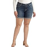 Silver Jeans Co. Womens Plus Size Boyfriend Mid Rise Short