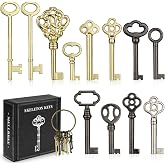 Mellbree Skeleton Key Set for Old Doors Antique Furniture Universal 12-Pack | Set for antique furniture, cabinets, jewelry boxes &amp; door locks. Includes KY-2AB, KY-3AB, KY-32, KY-33 &amp; more