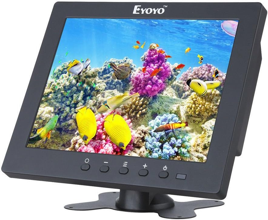 Uphig 10 inch IPS LCD HD 1280x800 Monitor Video Audio HDMI VGA AV BNC Input For Home Security Computer CCTV With Loudspeakers (8'')