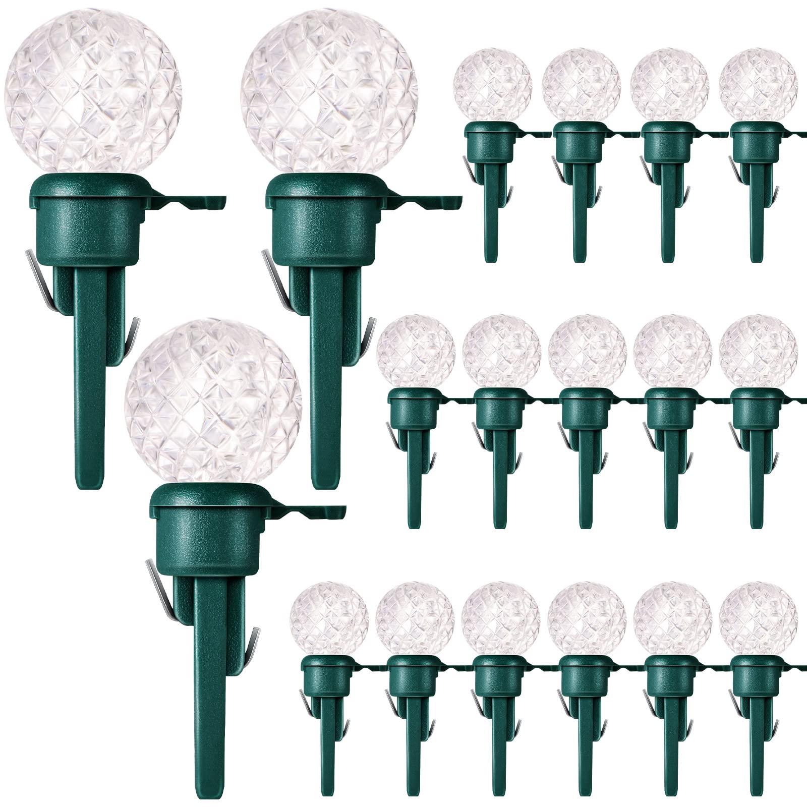 Photo 1 of Honoson Christmas Replacement Mini Light Bulbs G14 LED String Light Bulbs 0.06 Watt Globe Glass with Plastic Base for Outdoor Indoor Tree(White Color,30 Pieces)