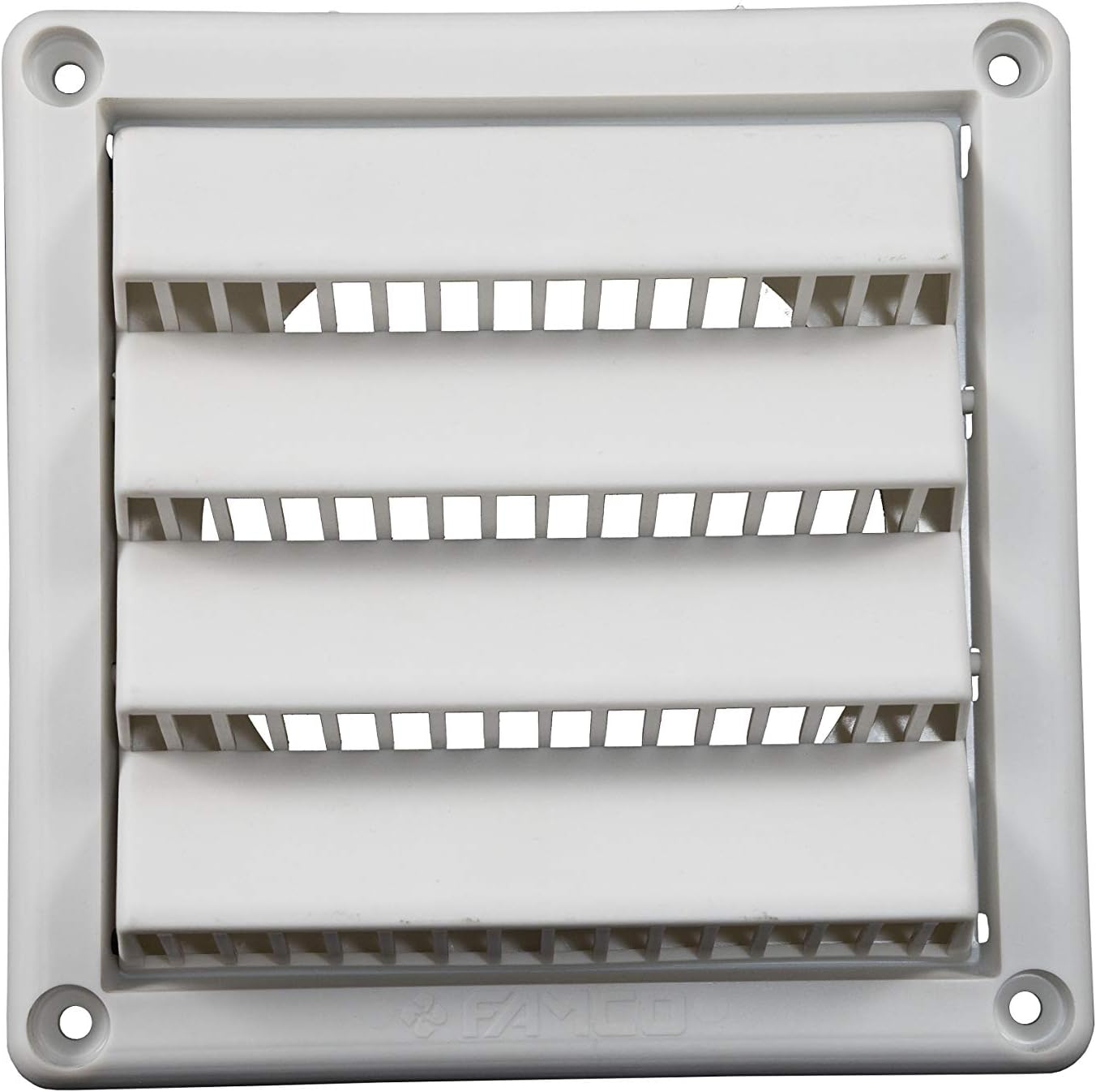 Plastic Wall Vent with Fixed Louvers 4 Inch Pipe White