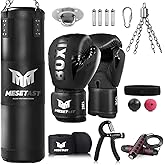Mesetast Punching Bag for Adults, 4ft Heavy Boxing Bag Set with 12 OZ Gloves for MMA Karate Kickboxing Boxing - Unfilled