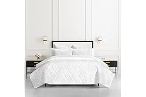 kate spade new york Spade Floral 3-Piece Full Queen Quilt Bedding Set, 100% Cotton Sateen Reversible Cover, All Season Warmth