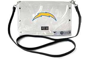 Littlearth Los Angeles Chargers NFL Clear Envelope Purse with Black Fashion Strap