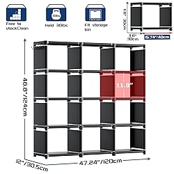Mavivegue Book Shelf, 12 Cube Storage