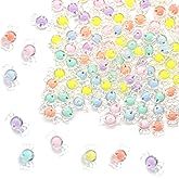 200PCS Candy Bow Acrylic Beads, Transparent Colorful Candy Shaped Focal Beads for Keychain Making, Creative Loose Beads Bulk for DIY Handmade Crafts Necklace Bracelet Lanyard