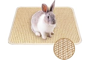 Mooydee Rabbit Scratching Pad, 16 x 12 Inch Natural Sisal Bunny Scratch Mat Scratcher Mats Claws and Teeth Care for Biting Sl