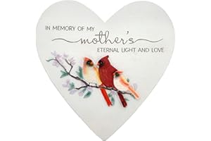 Pavilion - in Memory of My Mother's Eternal Light and Love - 11" Cardinal Garden Memorial Heart Stone Bereavement in Memory M