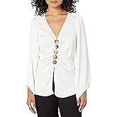 Ramy Brook Womens Livi Satin Embellished Long Sleeve Top