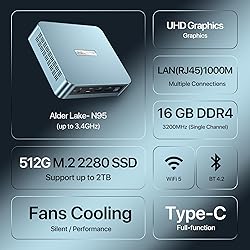 PELADN Mini PC, Intel N95(up to 3.4GHz),16GB