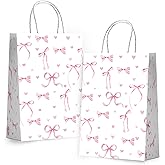 SJcysrilla 20PCS Bow Goodie Bags Bow Party Decor for Girl Candy Treat Bag with Handle Decor for Bridal Engagement Baby Shower Wedding Birthday Party Decoration Supplies