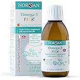 NORSAN Omega-3 Fisk Kids Liquid Fish Oil - High Dose 1,030 mg Omega-3 per Serving | Easy to Consume and Without Unpleasant Regurgitation | Supports Heart, Brain & Vision*